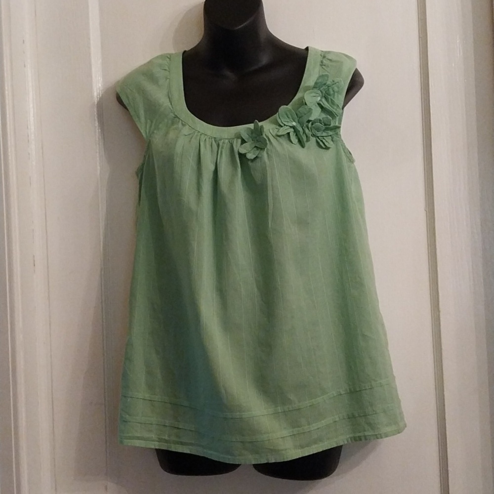 ANN TAYLOR LOFT WOMEN Sleeveless Mint Green  Blouse     Size XS